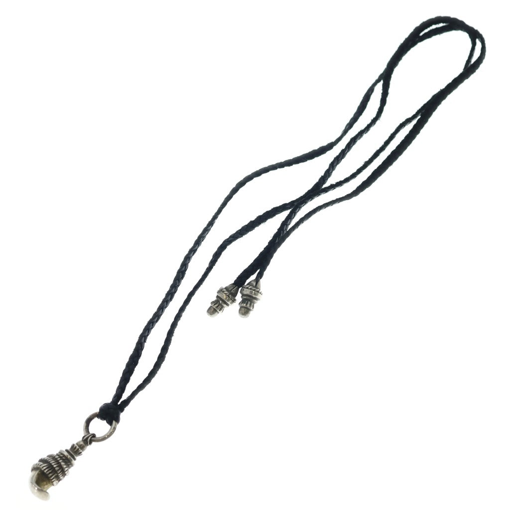 CHROME HEARTS(クロムハーツ) CROW クロウ レザーブレイド Wボロチップ ペンダントトップ ネックレス シルバー/ブラック