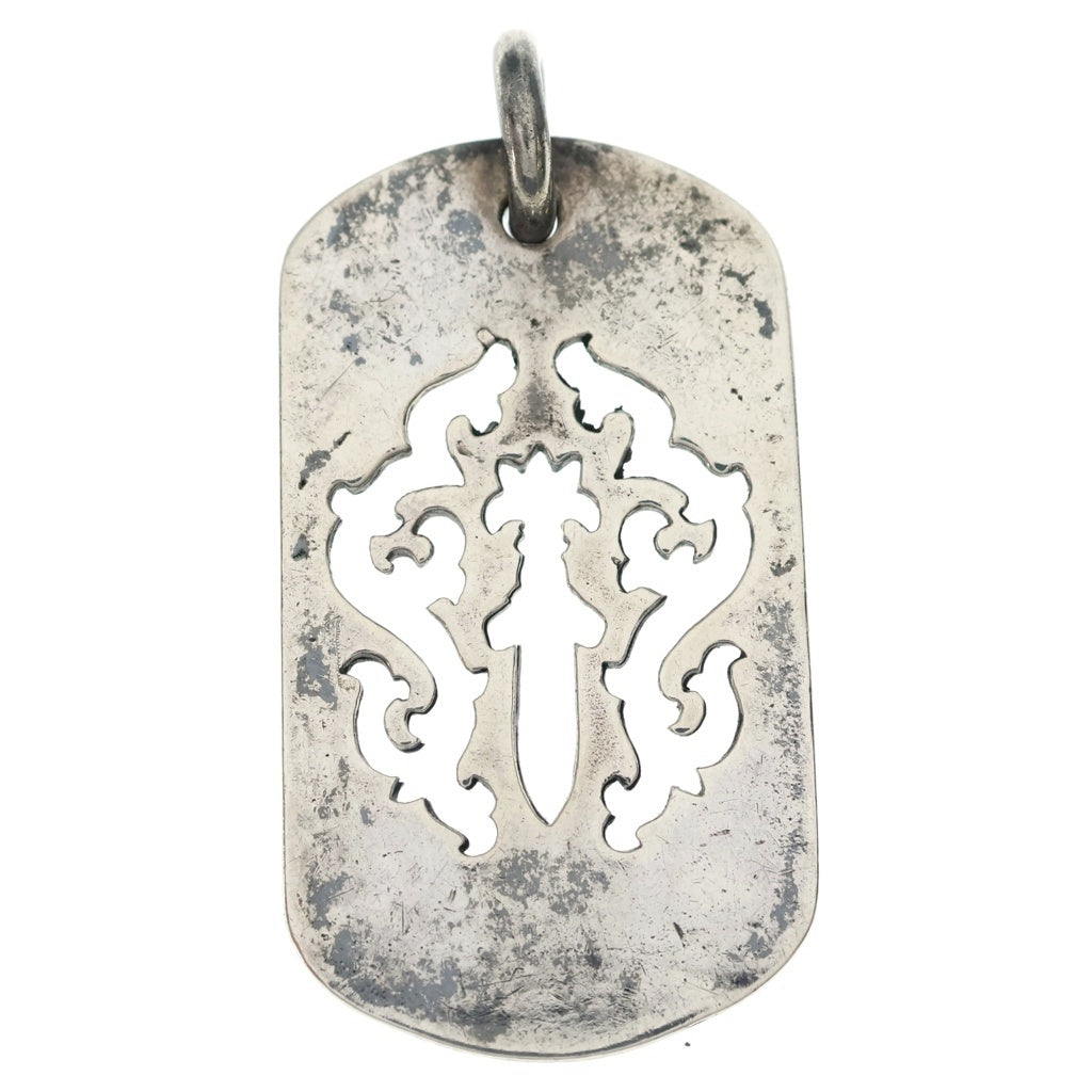 CHROME HEARTS(クロムハーツ) D TAG LRG DAGGER ヴァインダガーカットアウトドッグタグ ラージ ペンダントトップ シルバー BCA240