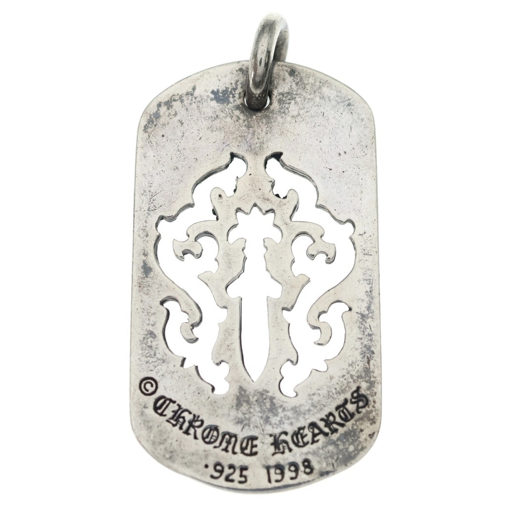 CHROME HEARTS(クロムハーツ) D TAG LRG DAGGER ヴァインダガーカットアウトドッグタグ ラージ ペンダントトップ シルバー BCA240