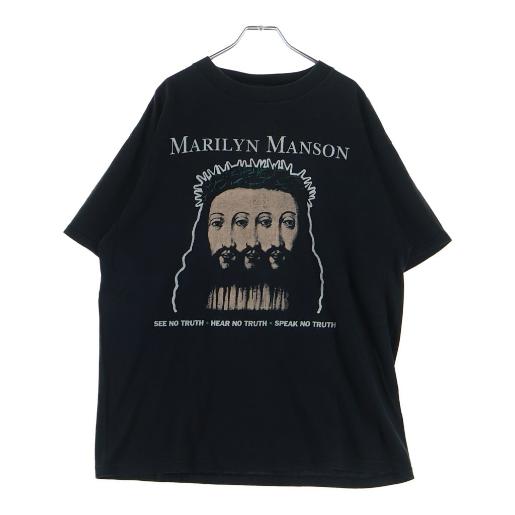 VINTAGE(ヴィンテージ) 90S VINTAGE MARILYN MANSON BELIEVE MARILYN MANSON TAG ヴィンテージ マリリンマンソン ビリーブ 両面プリント クルーネック 半袖Tシャツ カットソー ブラック