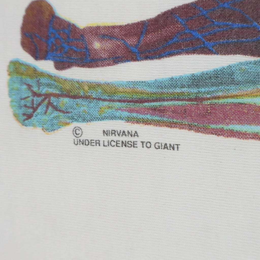 VINTAGE(ヴィンテージ) 90S VINTAGE NIRVANA IN UTERO GIANT BY TULTEX ヴィンテージ USA製 ニルヴァーナ インユーテロ 両面プリント クルーネック 半袖Tシャツ カットソー ホワイト