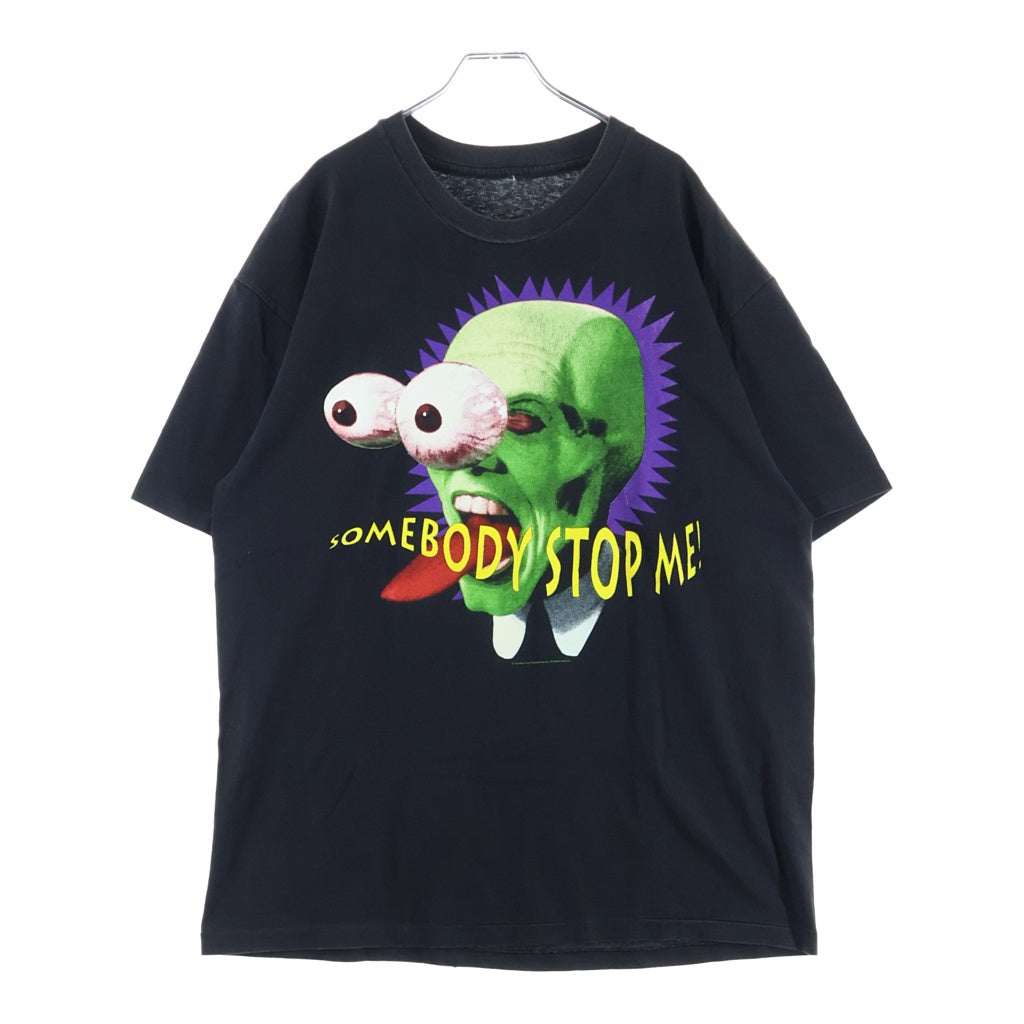 VINTAGE(ヴィンテージ) 90S THE MASK 1994 SOMEBODY STOP ME! ヴィンテージ マスク サムバディストップミー 両面プリント クルーネック 半袖Tシャツ カットソー ブラック