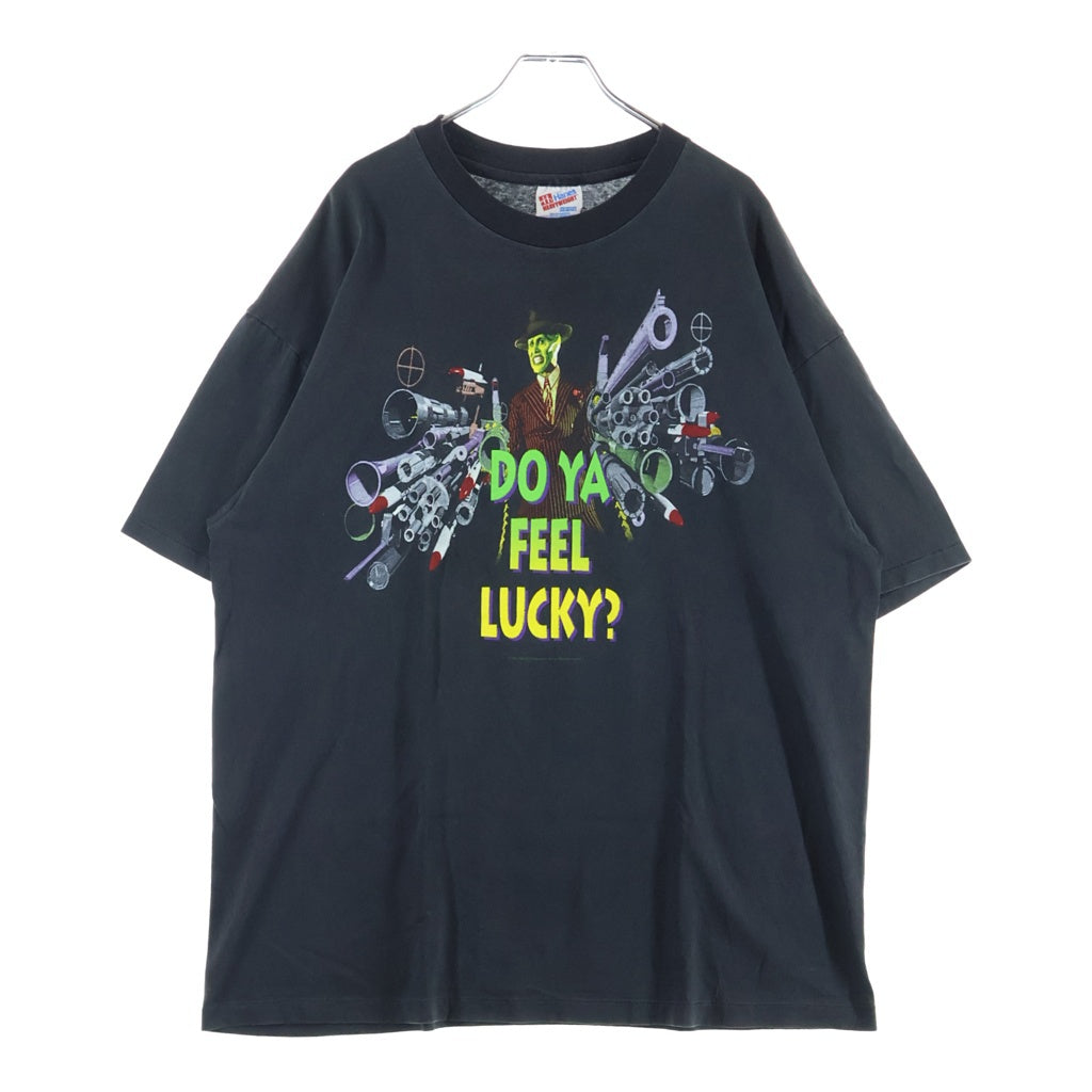 VINTAGE(ヴィンテージ) 90S THE MASK DO YA FEEL LUCKY ヴィンテージ USA製 マスク ドゥーヤフィールラッキー 両面プリント クルーネック 半袖Tシャツ カットソー ブラック