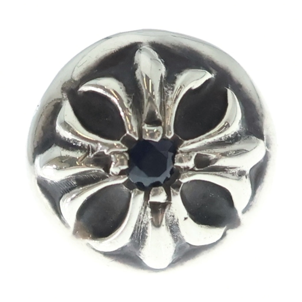 CHROME HEARTS(クロムハーツ) STUD CRSBLL SAP 1サファイア クロスボールスタッドピアス シルバー