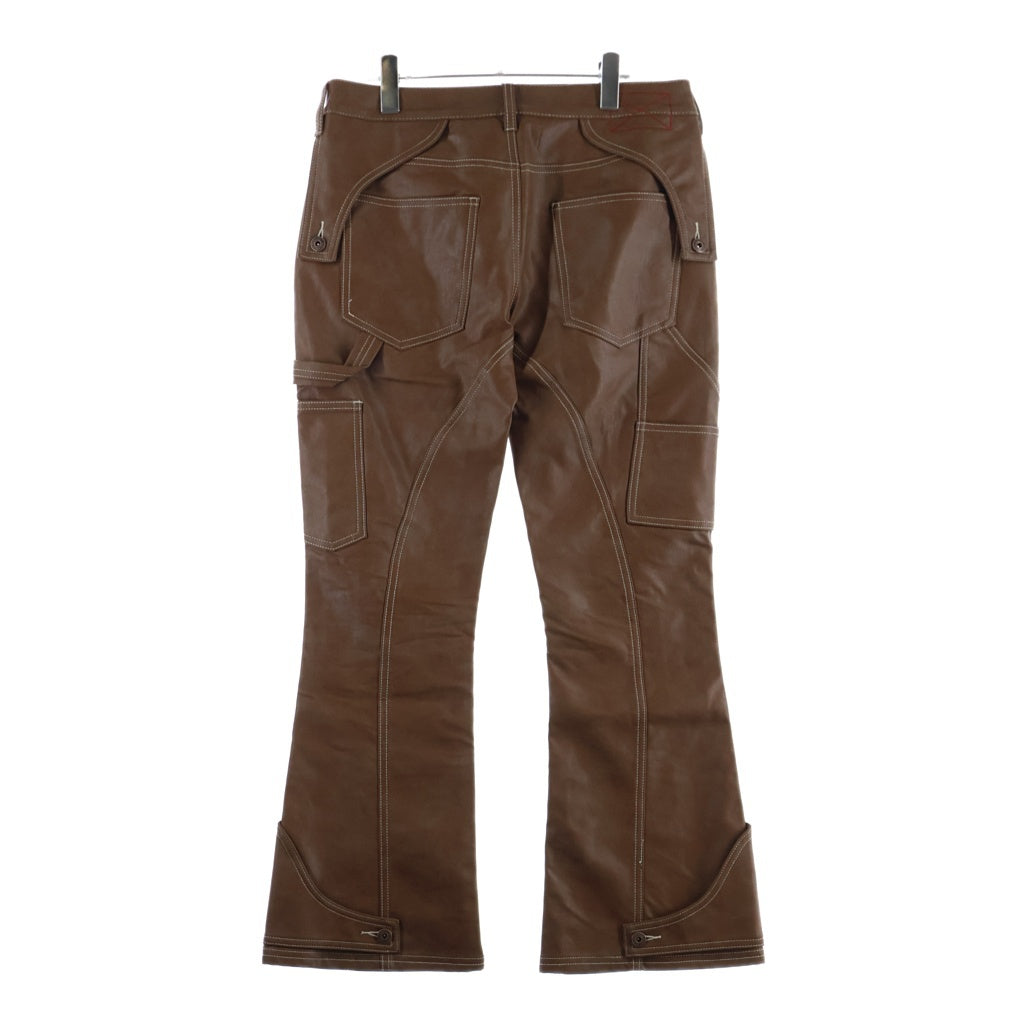MLVINCE(メルヴィンス) FAUX LEATHER HOLSTER PANTS フェイクレザー ホルスター フレアパンツ ブラウン
