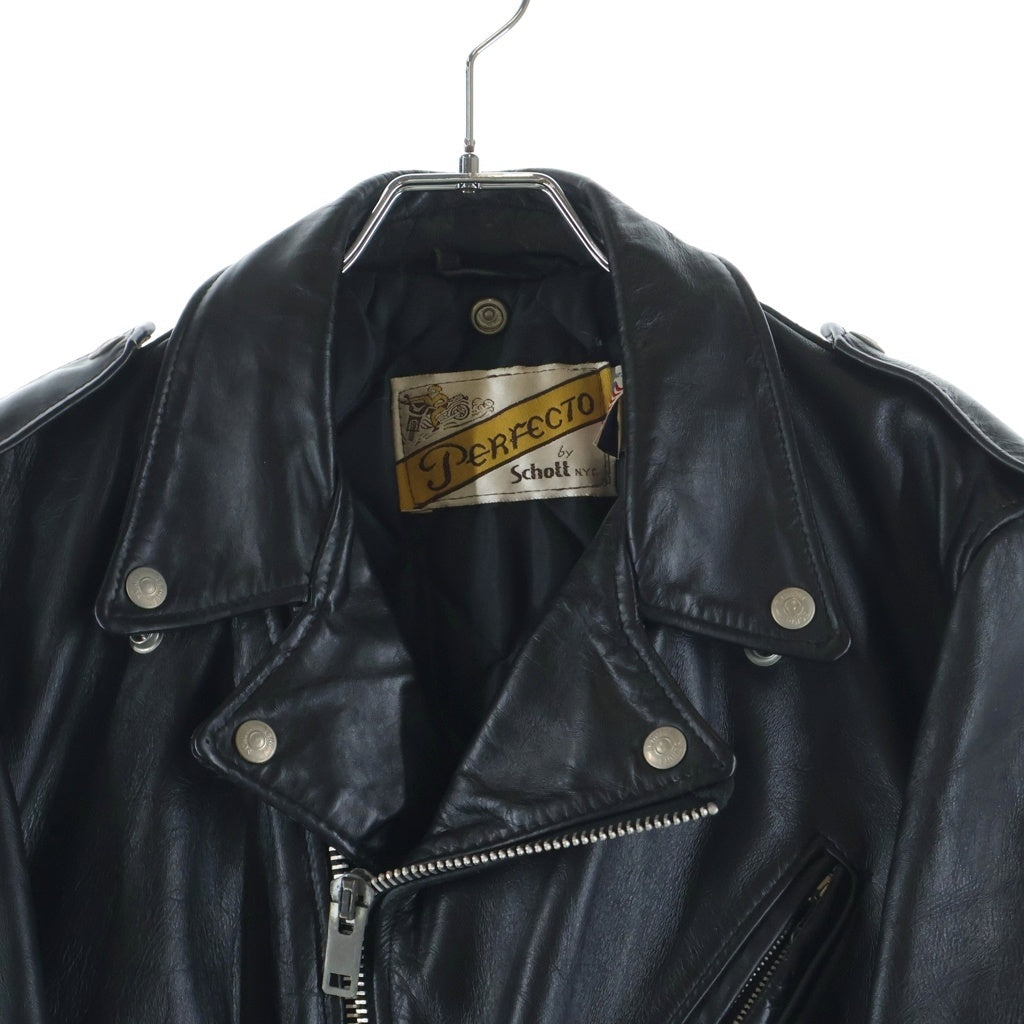 SCHOTT(ショット) 80S VINTAGE 618 RIDERS USA製 バイカータグ ヴィンテージ レザー ダブルライダースジャケット ブラック