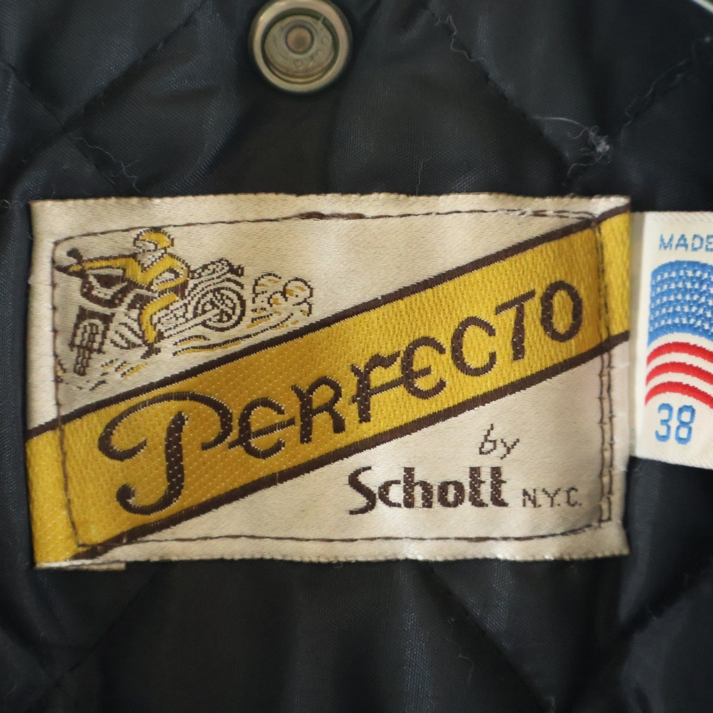SCHOTT(ショット) 80S VINTAGE 618 RIDERS USA製 バイカータグ ヴィンテージ レザー ダブルライダースジャケット ブラック