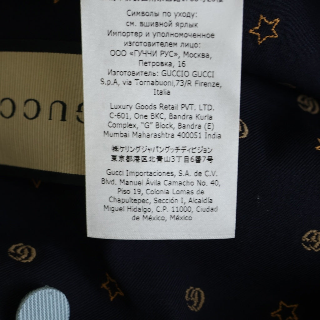 GUCCI(グッチ) GGスター刺繍デザイン パイピング 金ボタン 2B テーラードジャケット ネイビー 673265 ZAHH0