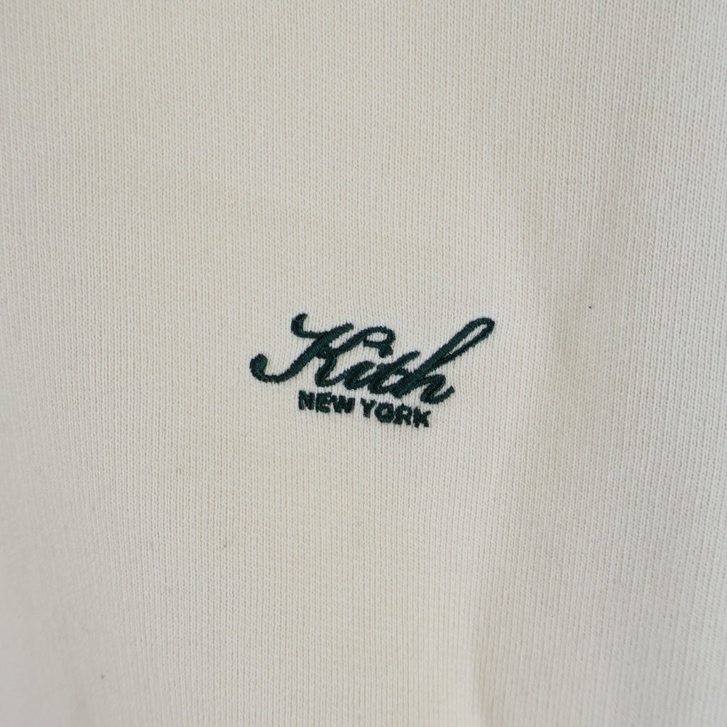 KITH(キス) QUARTER ZIP NELSON PULLOVER ロゴ刺繍 ハーフジップ プルオーバー スウェットトレーナー アイボリー 25-070-060-0011-3-0