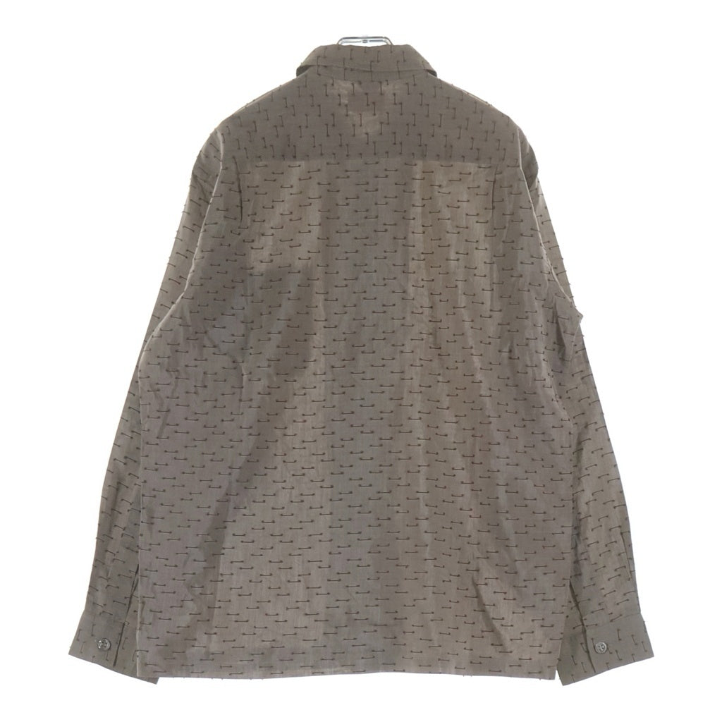 VINTAGE(ヴィンテージ) 60S VINTAGE LANNIES L/S SHIRT ヴィンテージ ステッチ総柄デザイン 長袖ボタンシャツ グレー