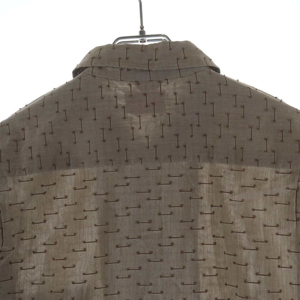 VINTAGE(ヴィンテージ) 60S VINTAGE LANNIES L/S SHIRT ヴィンテージ ステッチ総柄デザイン 長袖ボタンシャツ グレー