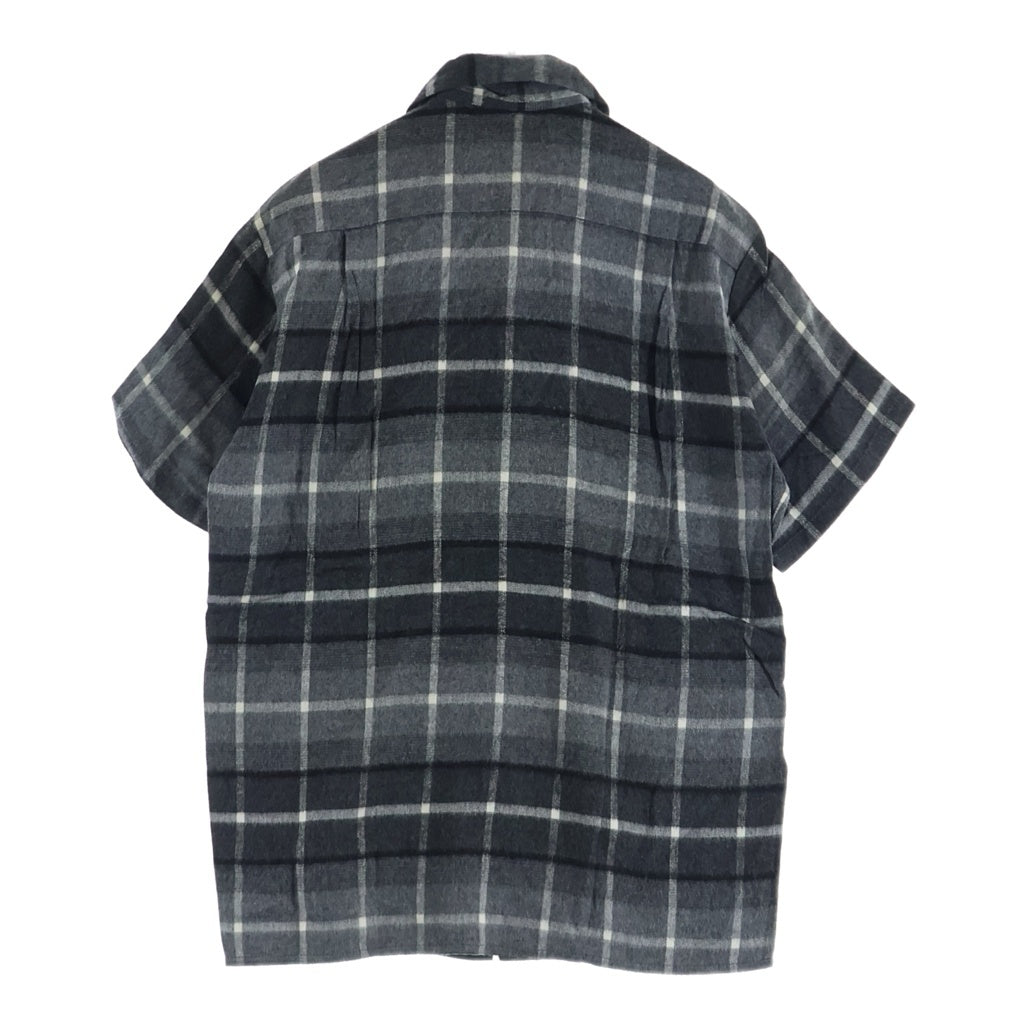 VINTAGE(ヴィンテージ) 50S VINTAGE SIR GUY S/S PLAIND WOOL SHIRT ヴィンテージ イタリアンカラー チェック柄 半袖ウールシャツ グレー