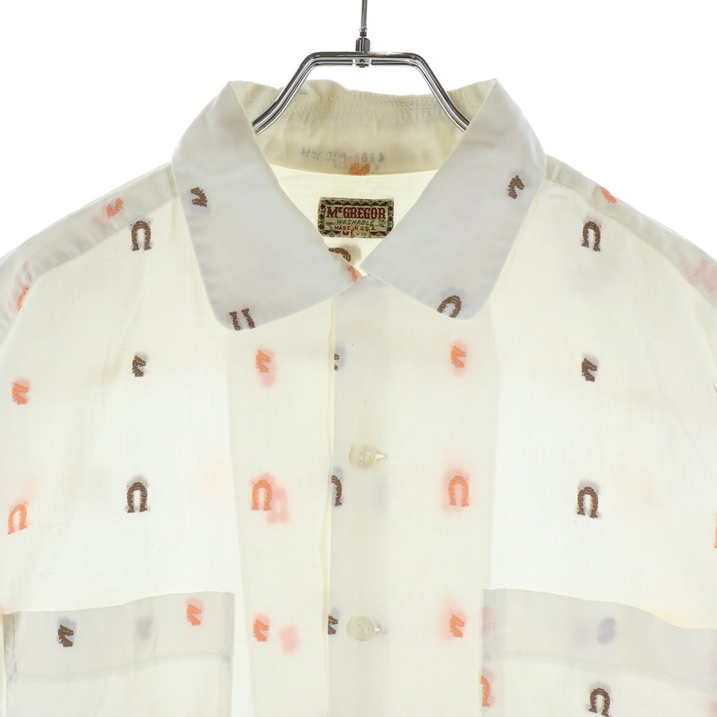 McGREGOR(マクレガー) 50S VINTAGE S/S OPEN COLLAR SHIRT ヴィンテージ 総柄デザイン ボックス 半袖オープンカラー 開襟シャツ ホワイト
