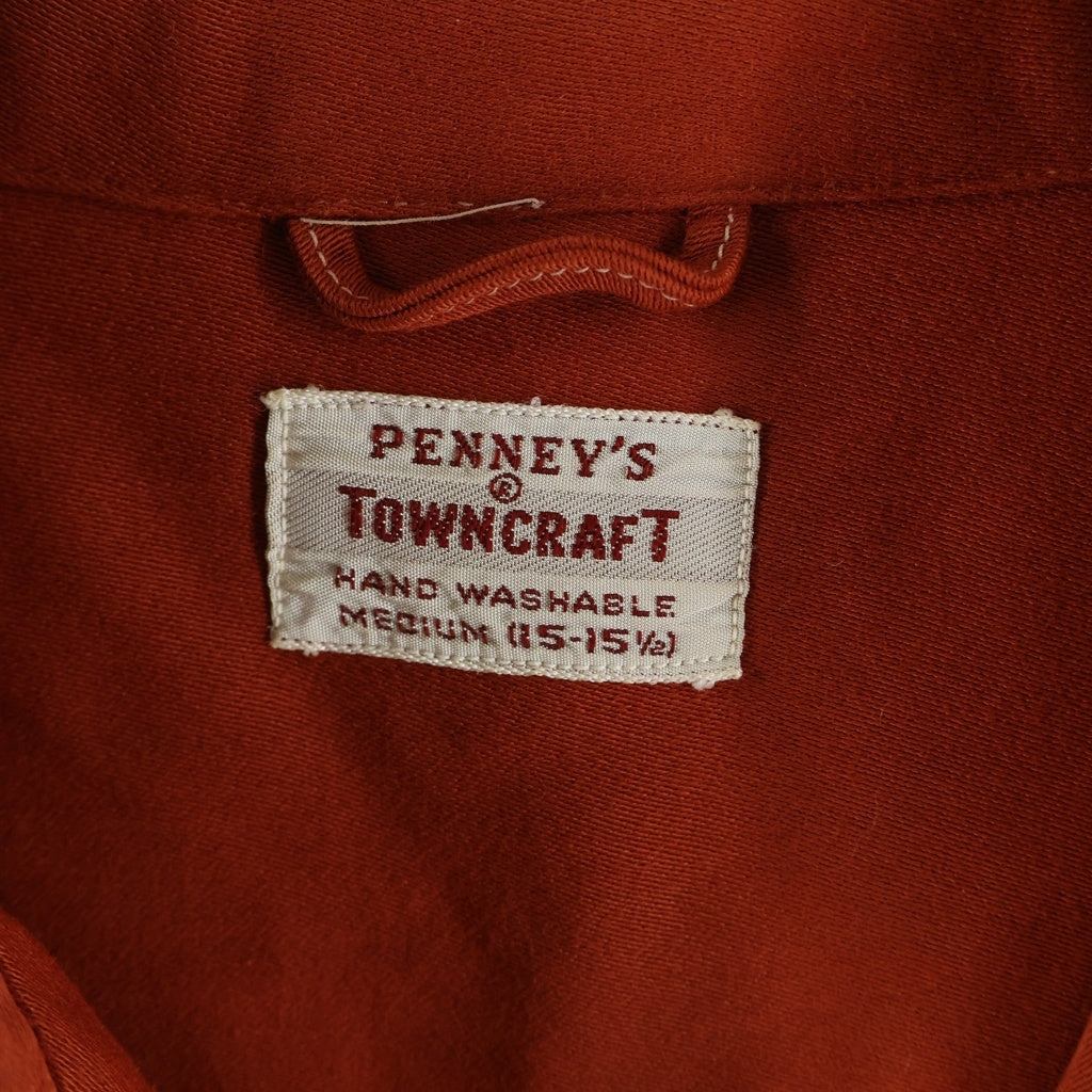 VINTAGE(ヴィンテージ) 50S PENNY'S TOWNCRAFT RAYON GABARDINE L/S OPEN COLLAR SHIRT ヴィンテージ ぺニーズ タウンクラフト レーヨンギャバジン 長袖オープンカラー 開襟シャツ