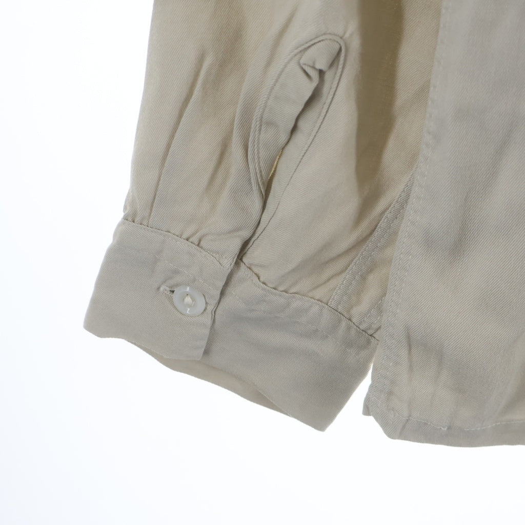 VINTAGE(ヴィンテージ) 50-60S VINTAGE GREELEY SQUARE RAYON GABARDINE L/S OPEN COLLAR SHIRT ヴィンテージ レーヨンギャバジン 長袖オープンカラー 開襟シャツ アイボリー