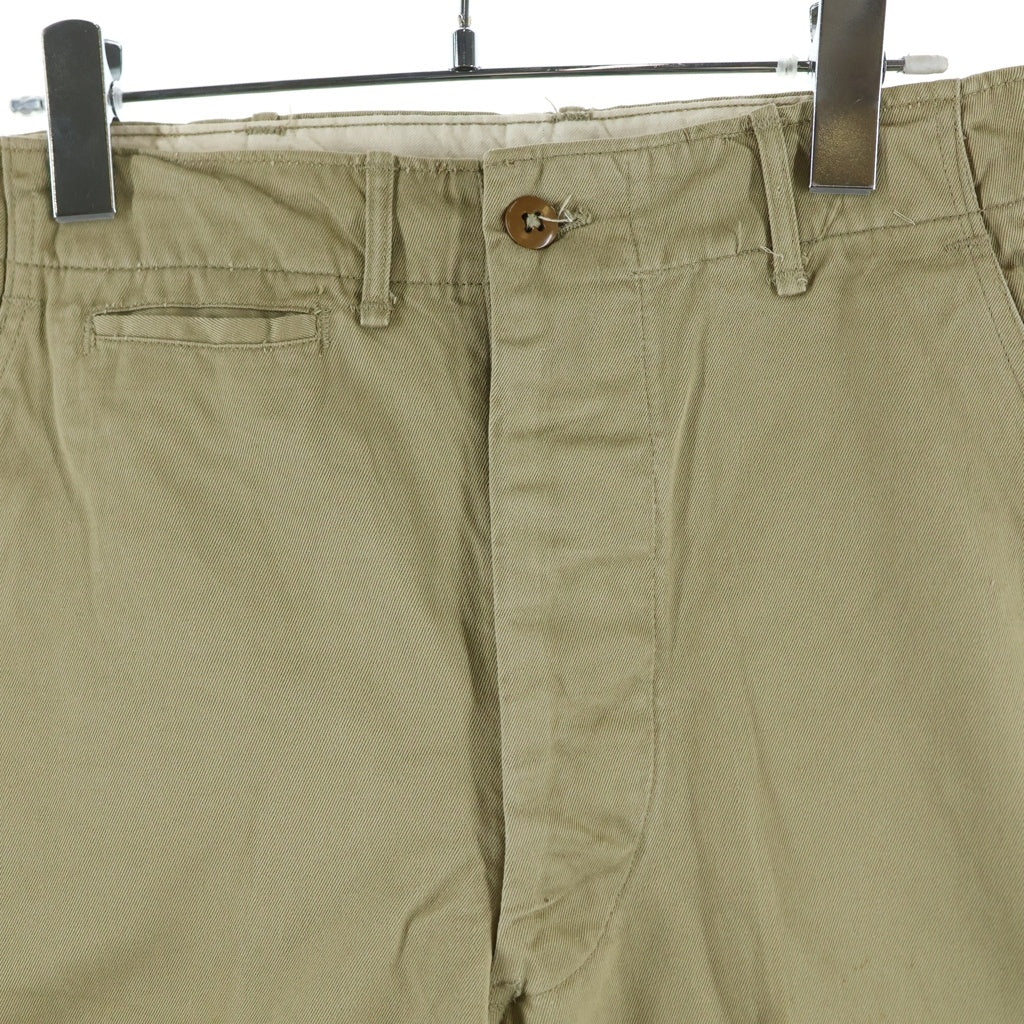 VINTAGE(ヴィンテージ) 40-50S U.S ARMY M-45 CHINO TROUSERS ヴィンテージ ユーエスアーミー 米軍 尿素ボタン ボタンフライチノパンツ カーキ
