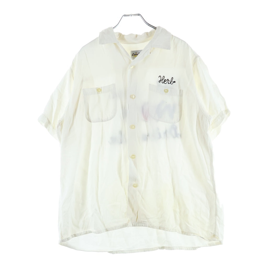 VINTAGE(ヴィンテージ) 50-60S CROWN PRINCE RAYON GABARDINE S/S BOWLING SHIRT ヴィンテージ レーヨンギャバジン 半袖ボーリングシャツ ホワイト