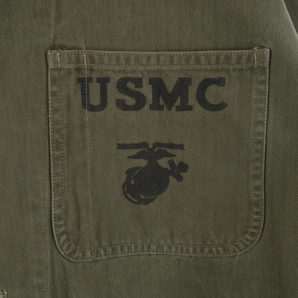VINTAGE(ヴィンテージ) 40S VINTAGE USMC P-41 HBT JACKET ヴィンテージ ユーエスエムシー 米海兵隊 ステンシル ヘリンボーン ユーティリティジャケット カーキ