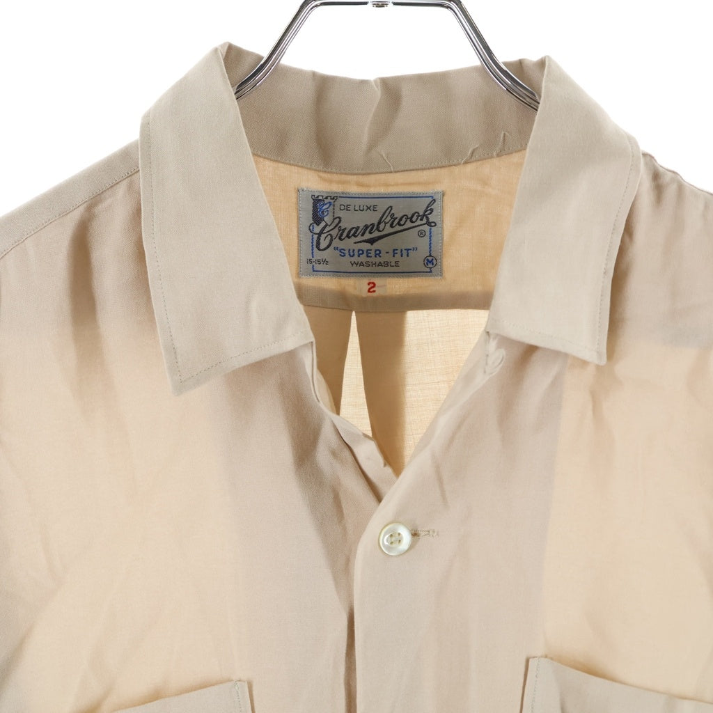 VINTAGE(ヴィンテージ) 50-60S CRANBROOK RAYON L/S OPEN COLLAR SHIRT ヴィンテージ レーヨン 長袖オープンカラー 開襟シャツ ベージュ