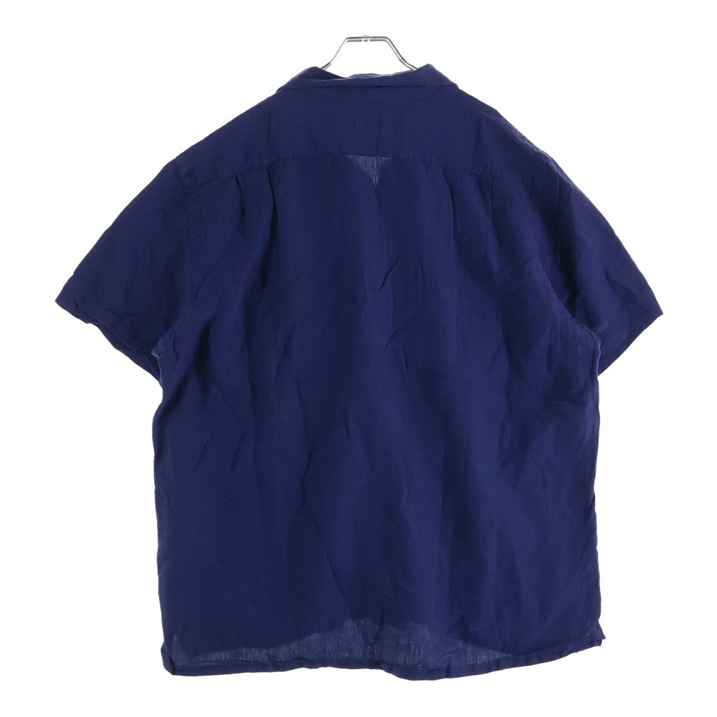 POLO RALPH LAUREN(ポロラルフローレン) シルク混 半袖レーヨンオープンカラー 開襟シャツ ブルー