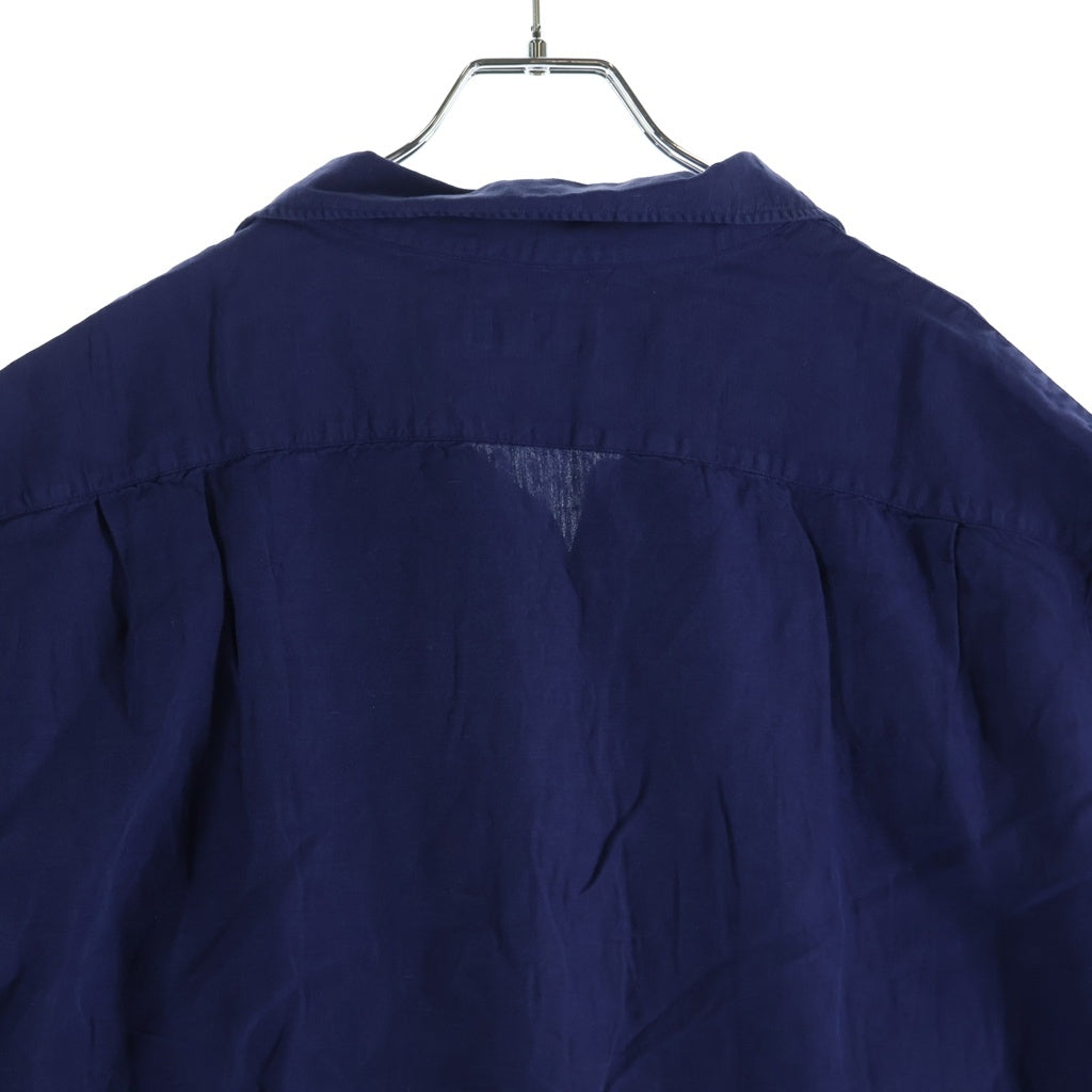 POLO RALPH LAUREN(ポロラルフローレン) シルク混 半袖レーヨンオープンカラー 開襟シャツ ブルー