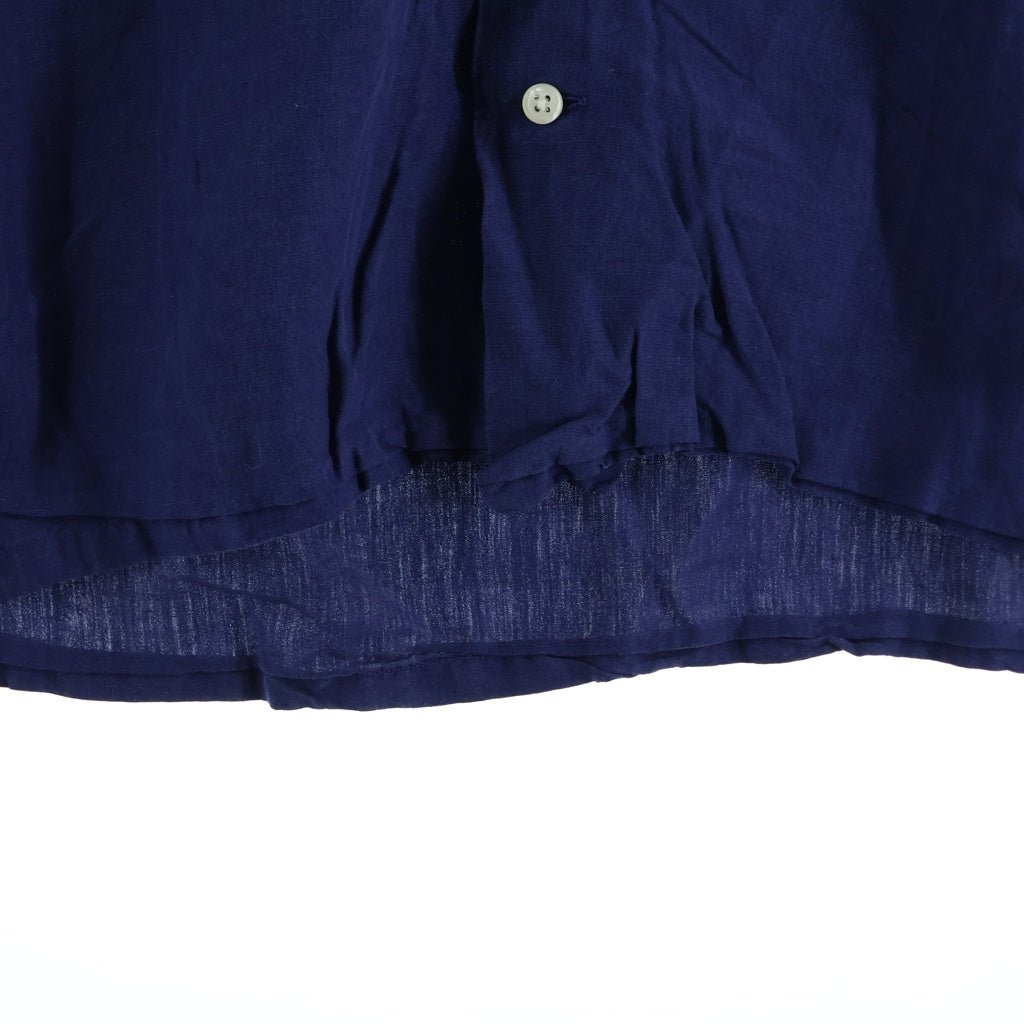 POLO RALPH LAUREN(ポロラルフローレン) シルク混 半袖レーヨンオープンカラー 開襟シャツ ブルー