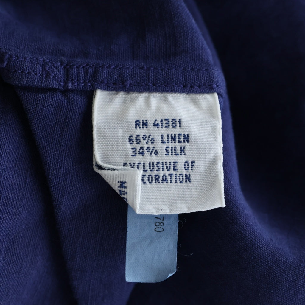 POLO RALPH LAUREN(ポロラルフローレン) シルク混 半袖レーヨンオープンカラー 開襟シャツ ブルー