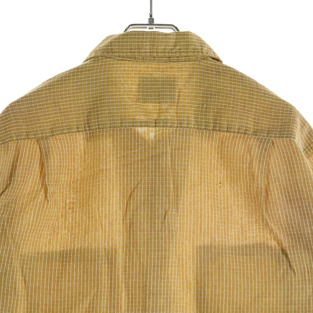 VINTAGE(ヴィンテージ) 60S VINTAGE PENNY'S TOWNCRAFT L/S OPEN COLLAR SHIRT ヴィンテージ ぺニーズ タウンクラフト 舟タグ チェック柄 長袖オープンカラー 開襟シャツ オレンジ