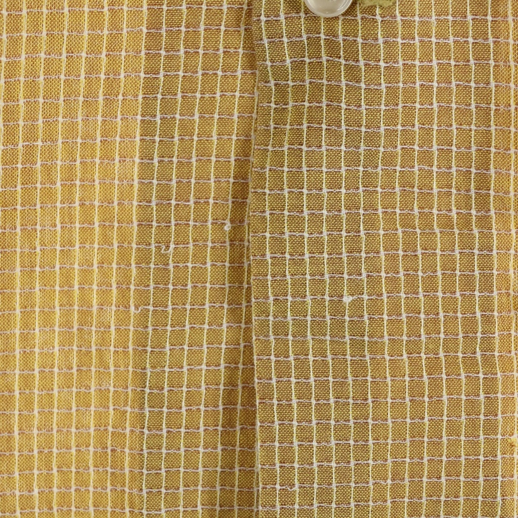 VINTAGE(ヴィンテージ) 60S VINTAGE PENNY'S TOWNCRAFT L/S OPEN COLLAR SHIRT ヴィンテージ ぺニーズ タウンクラフト 舟タグ チェック柄 長袖オープンカラー 開襟シャツ オレンジ