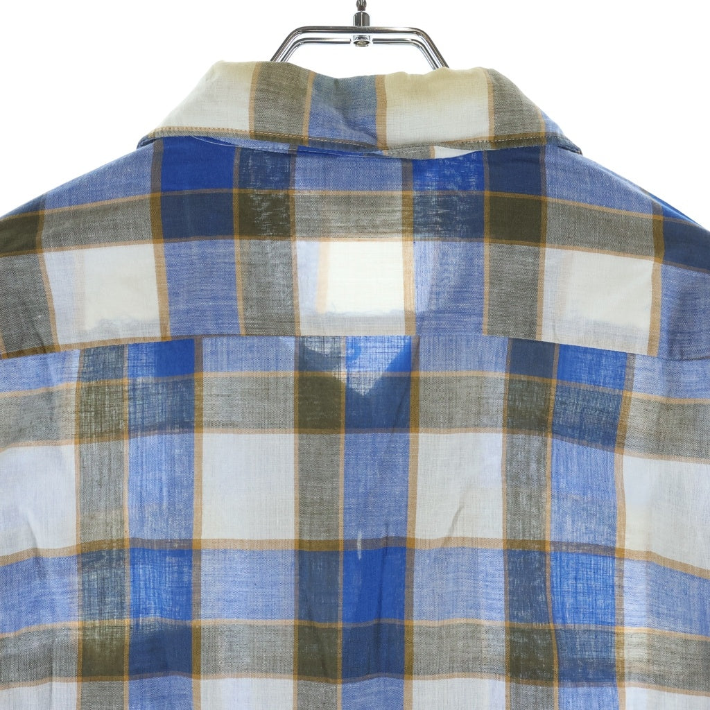 VINTAGE(ヴィンテージ) 60S VINTAGE ISLAND IN THE SUN L/S OPEN COLLAR SHIRT ヴィンテージ チェック柄 長袖コットンオープンカラー 開襟シャツ ブルー