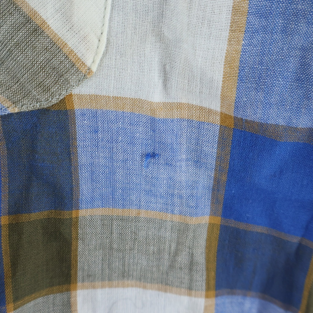VINTAGE(ヴィンテージ) 60S VINTAGE ISLAND IN THE SUN L/S OPEN COLLAR SHIRT ヴィンテージ チェック柄 長袖コットンオープンカラー 開襟シャツ ブルー