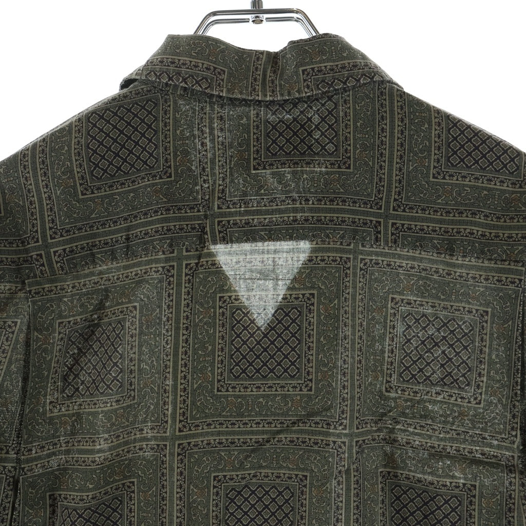 VINTAGE(ヴィンテージ) 60S VINTAGE VAN HEUSEN L/S COTTON OPEN COLLAR SHIRT ヴィンテージ ヴァンヒューゼン 総柄 長袖コットンオープンカラー 開襟シャツ グリーン
