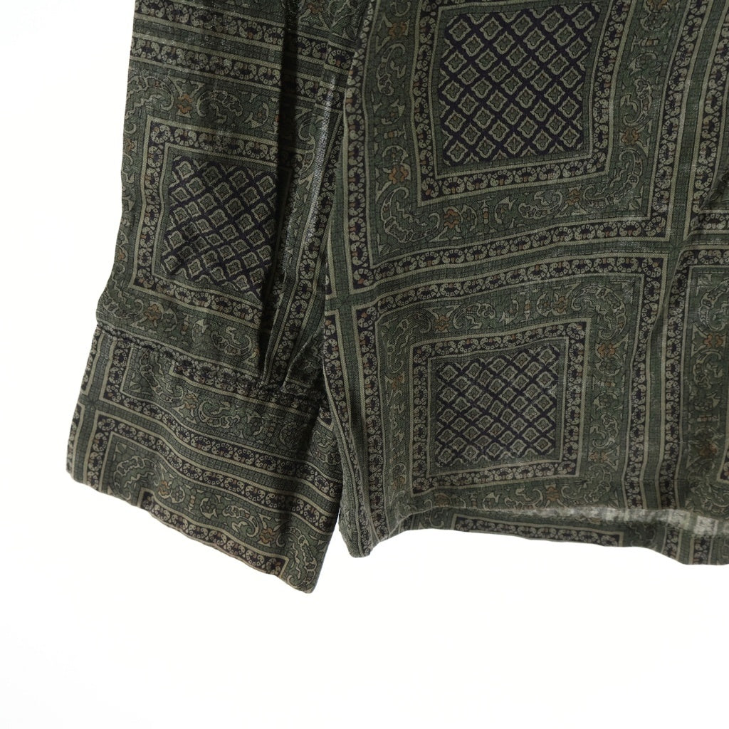 VINTAGE(ヴィンテージ) 60S VINTAGE VAN HEUSEN L/S COTTON OPEN COLLAR SHIRT ヴィンテージ ヴァンヒューゼン 総柄 長袖コットンオープンカラー 開襟シャツ グリーン
