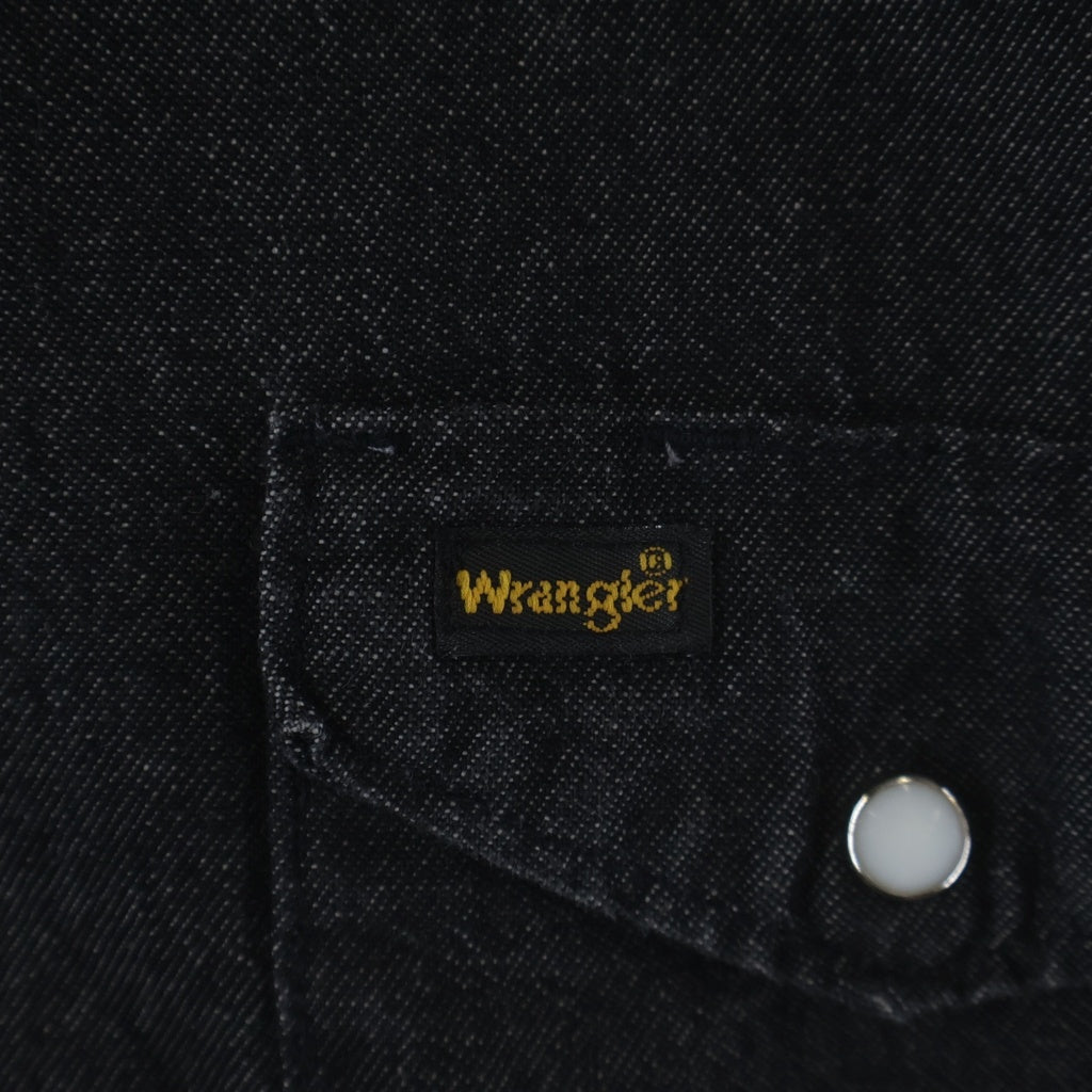Wrangler(ラングラー) 80S VINTAGE 70127BK ヴィンテージ USA製 先染め 長袖デニムウェスタンシャツ ブラック