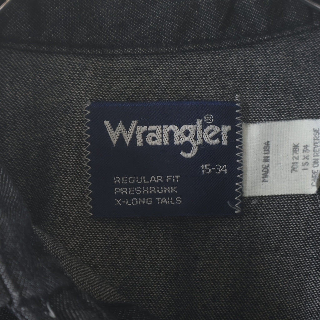 Wrangler(ラングラー) 80S VINTAGE 70127BK ヴィンテージ USA製 先染め 長袖デニムウェスタンシャツ ブラック