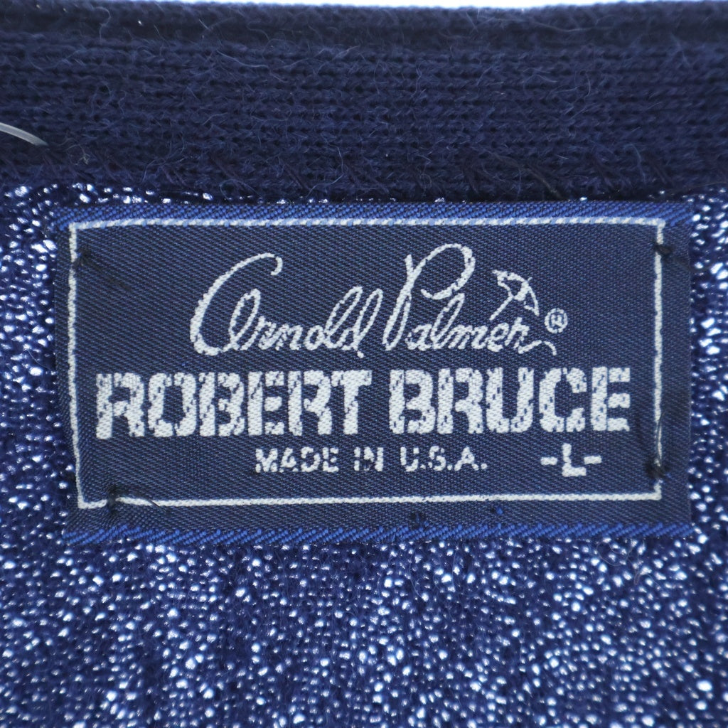 VINTAGE(ヴィンテージ) 80S VINTAGE DEADSTOCK ARNORD PALMER ROBERT BRUCE ALPACA WOOL CARDIGAN ヴィンテージ USA製 アルパカウール ニットカーディガン ブルー
