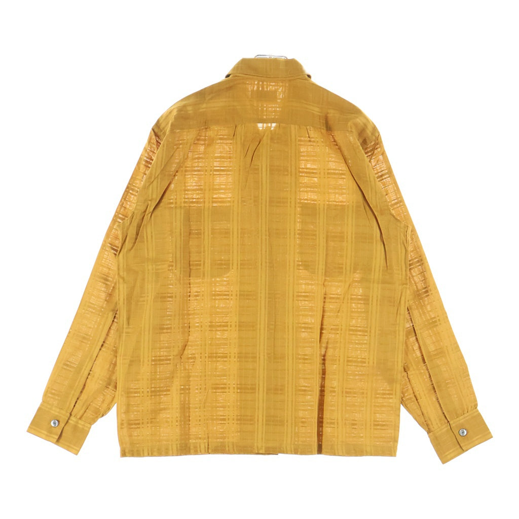 VINTAGE(ヴィンテージ) 60S VINTAGE JAYSON L/S COTTON OPEN COLLAR SHIRT ヴィンテージ ジェイソン チェック刺繍 USA製 長袖コットンオープンカラー 開襟シャツ イエロー