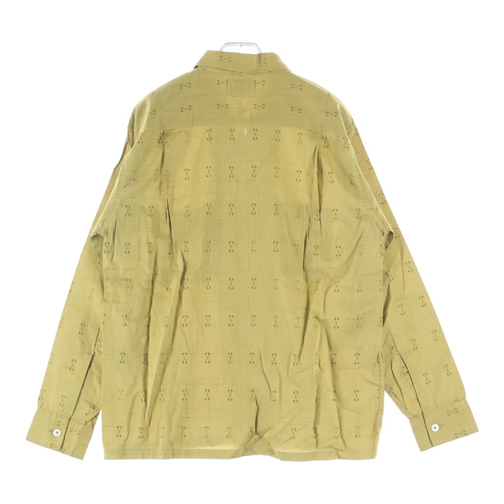 VINTAGE(ヴィンテージ) 60S VINTAGE GOLDEN YORKE L/S OPEN COLLAR SHIRT ヴィンテージ 総柄 長袖コットンオープンカラー 開襟シャツ カーキ