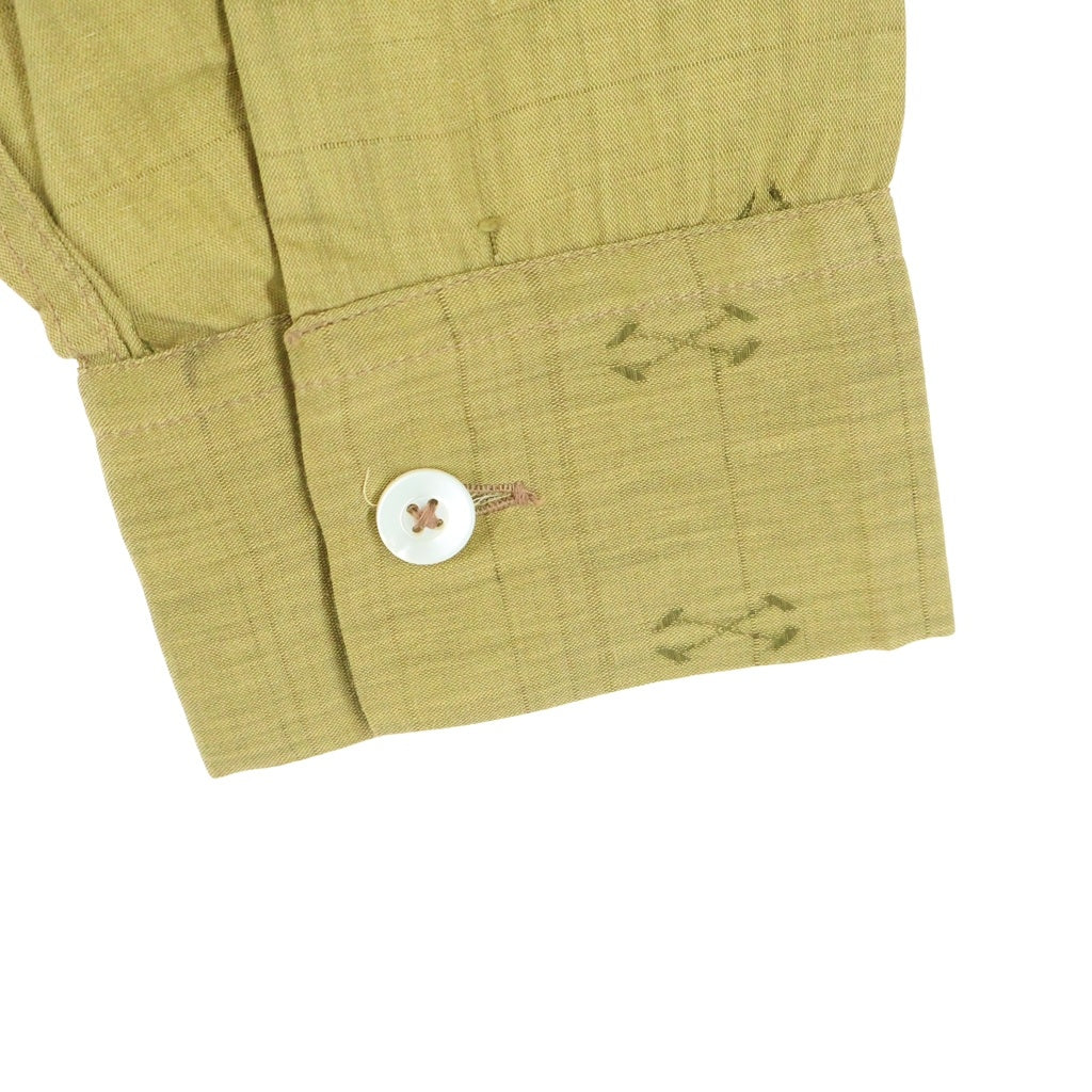 VINTAGE(ヴィンテージ) 60S VINTAGE GOLDEN YORKE L/S OPEN COLLAR SHIRT ヴィンテージ 総柄 長袖コットンオープンカラー 開襟シャツ カーキ