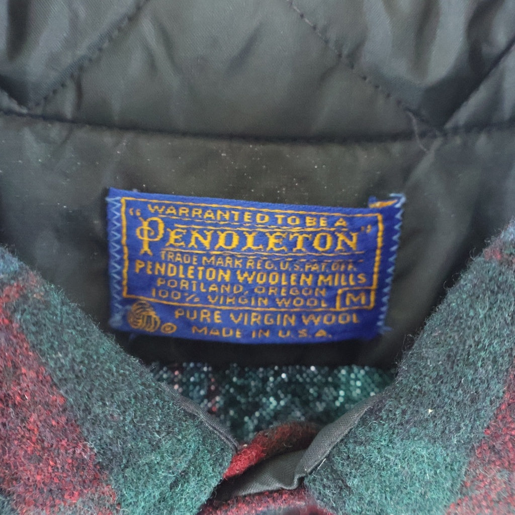 PENDLETON(ペンドルトン) 70S VINTAGE L/S CHECK WOOL BOARD SHIRT ヴィンテージ USA製 チェック柄 長袖ウール ボードシャツ レッド/グリーン