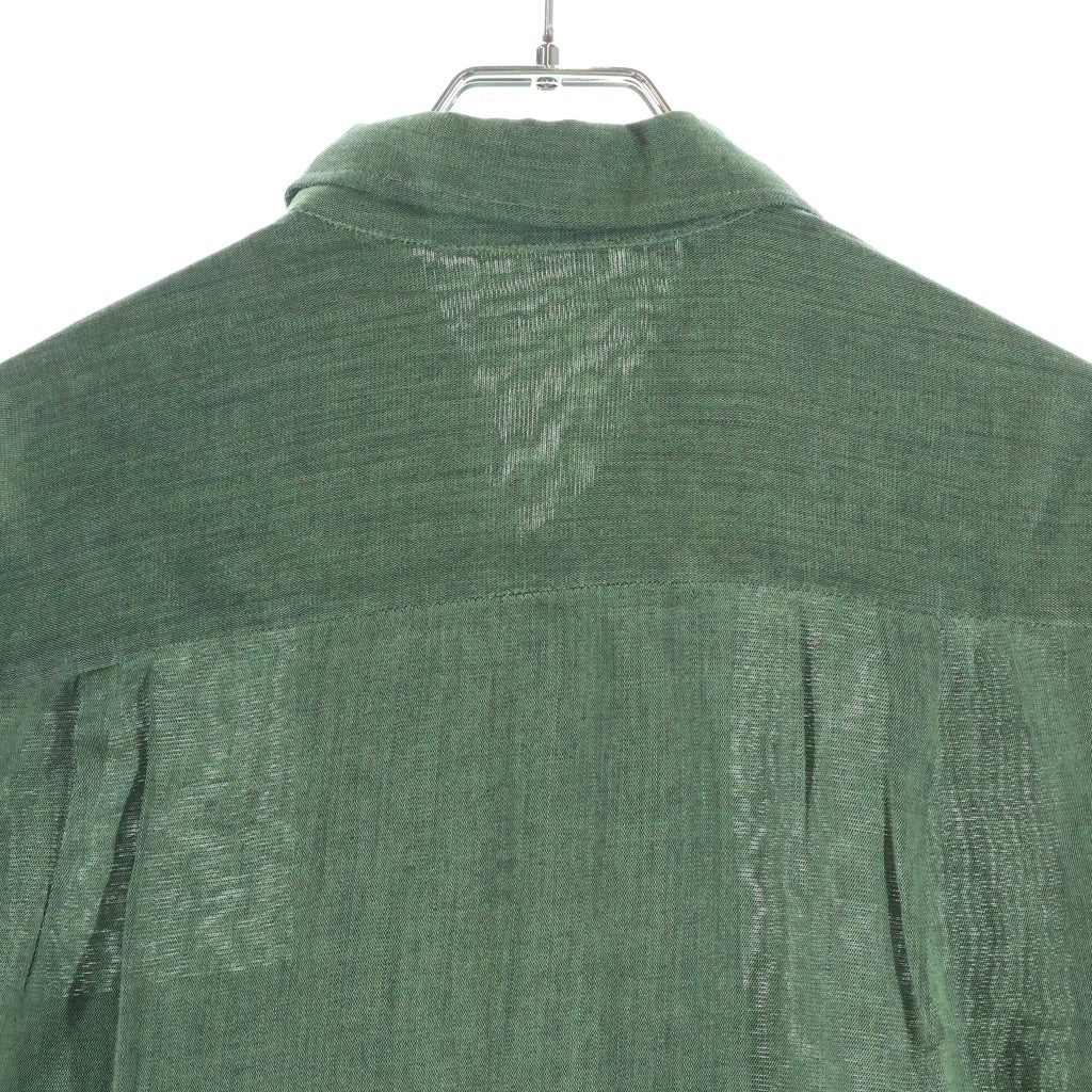 VINTAGE(ヴィンテージ) 60S VINTAGE L/S OPEN COLLAR SHIRT ヴィンテージ ポケットデザイン リネン 長袖オープンカラー 開襟シャツ グリーン