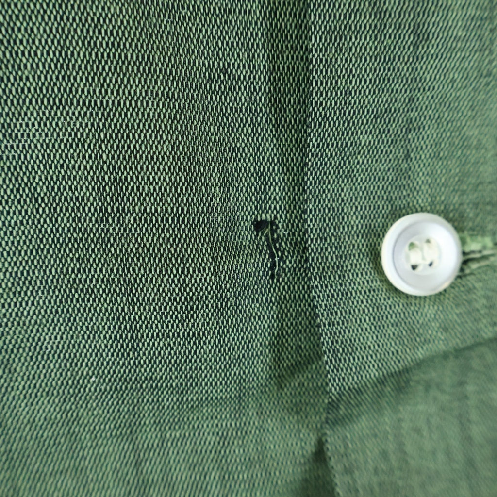 VINTAGE(ヴィンテージ) 60S VINTAGE L/S OPEN COLLAR SHIRT ヴィンテージ ポケットデザイン リネン 長袖オープンカラー 開襟シャツ グリーン