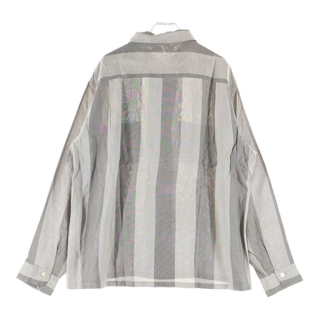 VINTAGE(ヴィンテージ) 60S VINTAGE L/S OPEN COLLAR SHIRT ヴィンテージ ストライプデザイン 長袖オープンカラー 開襟シャツ グレー