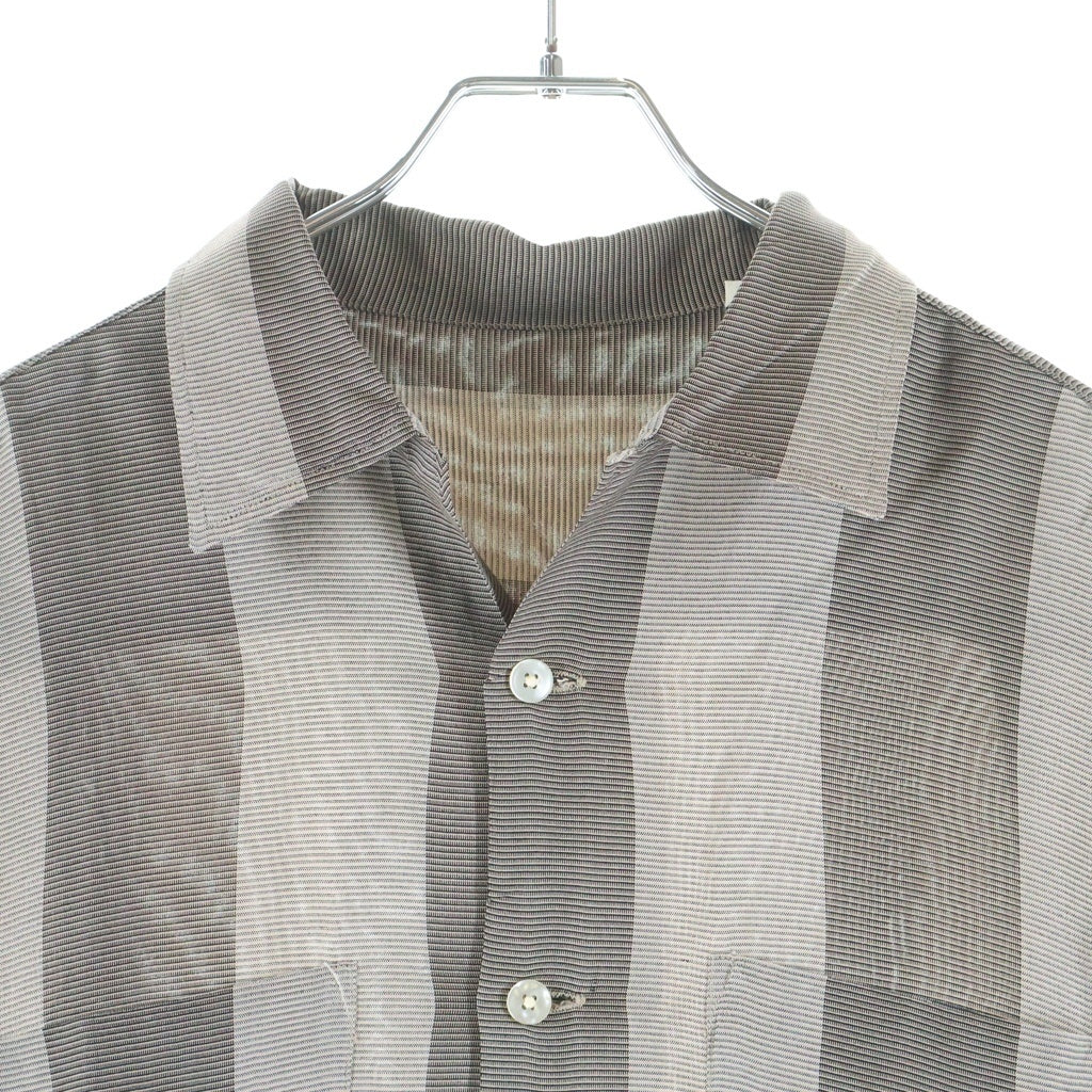 VINTAGE(ヴィンテージ) 60S VINTAGE L/S OPEN COLLAR SHIRT ヴィンテージ ストライプデザイン 長袖オープンカラー 開襟シャツ グレー