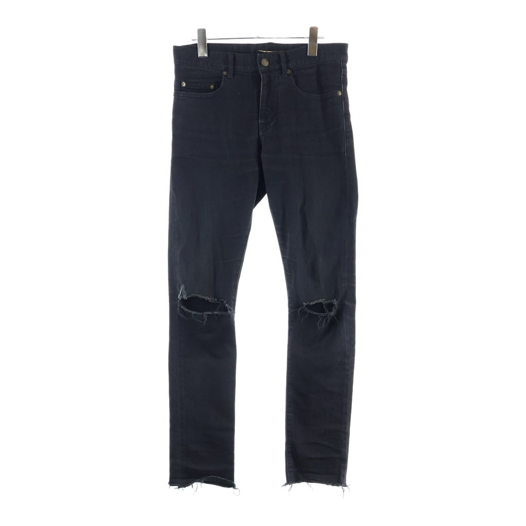 SAINT LAURENT PARIS(サンローランパリ) 14AW エディ期 クラッシュ加工 スキニーデニムパンツ ブラック 362284