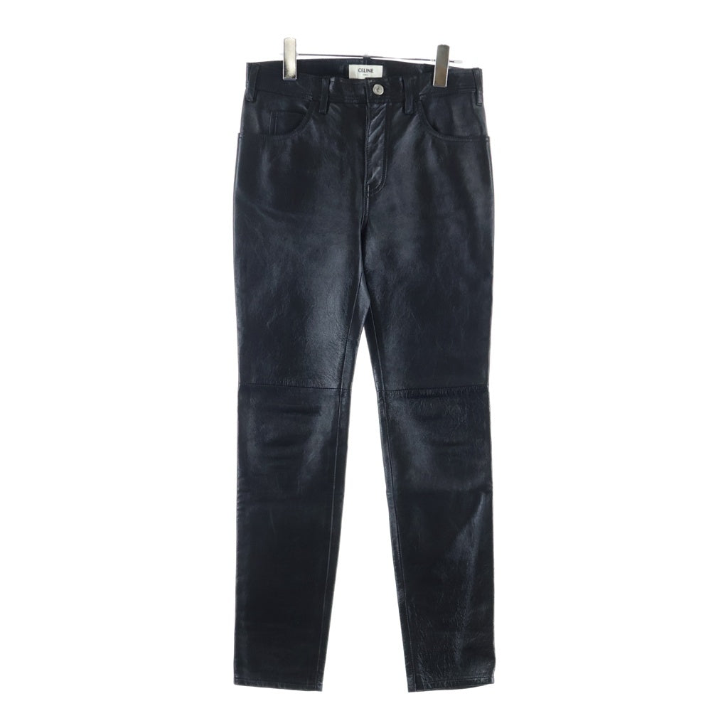 CELINE(セリーヌ) 19SS LAMBSKIN LEATHER SKINNY PANTS ラムスキン レザースキニーパンツ ブラック 2G022276D