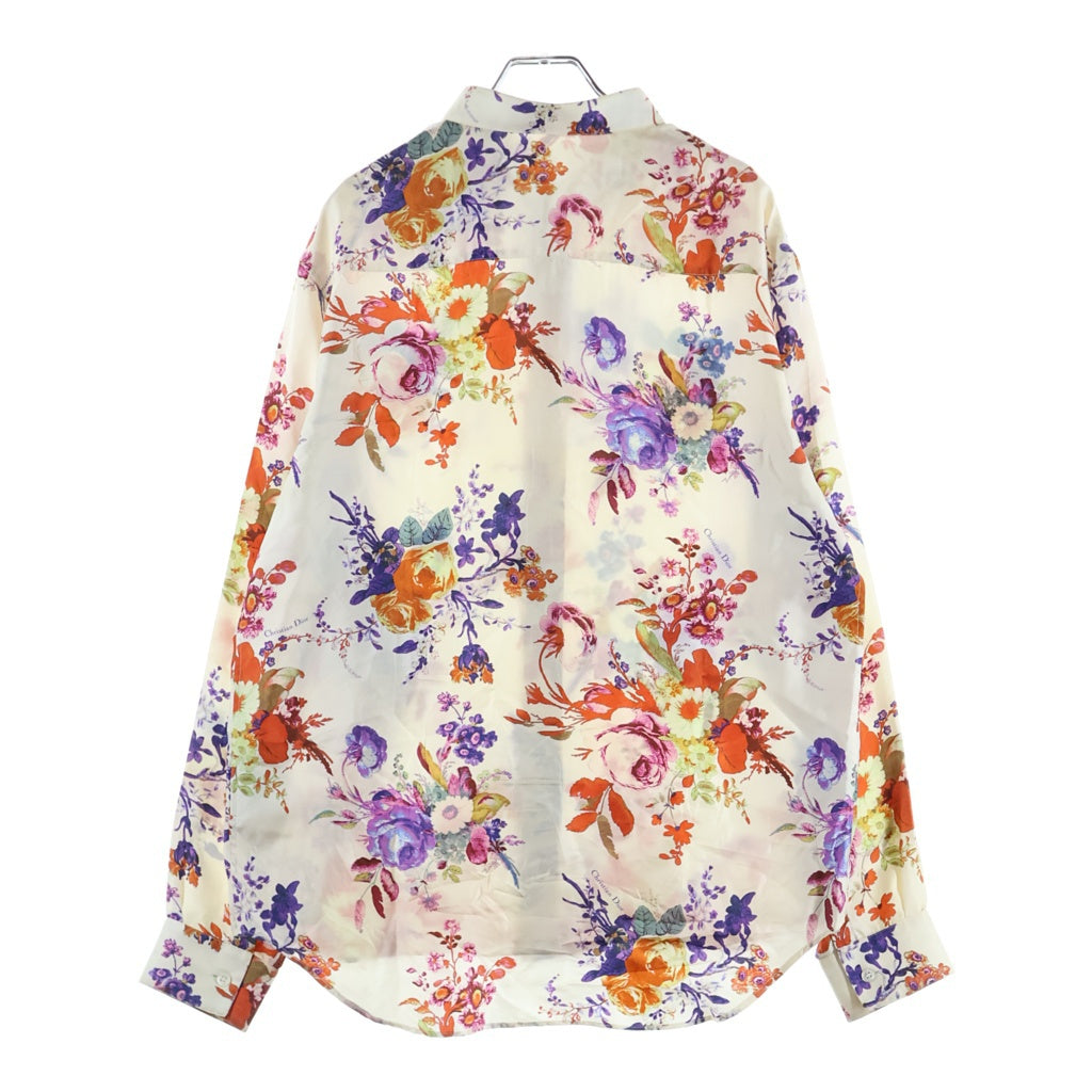 DIOR(ディオール) 19SS ×KAWS カウズ BEEエンブロイダリー 総柄シルク長袖シャツ ホワイト 923C561W6016