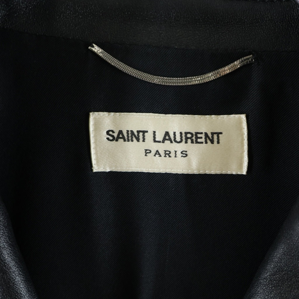 SAINT LAURENT PARIS(サンローランパリ) 3B ステンカラー ラムレザージャケット ブラック 389371 Y5KQ1