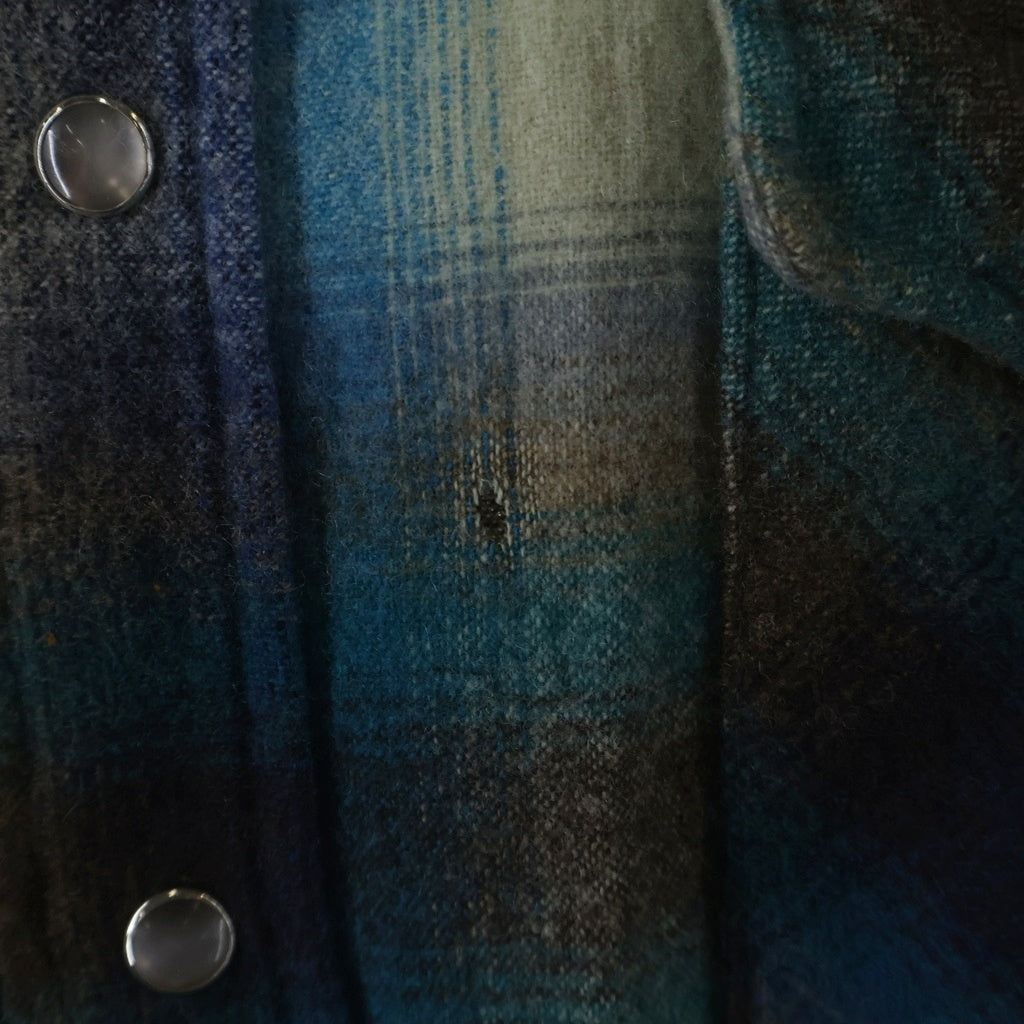 PENDLETON(ペンドルトン) 70S VINTAGE HIGH GRADE WESTERN WEAR L/S OMBRE CHECK WESTERN SHIRT ヴィンテージ USA製 オンブレチェック柄 長袖ウールウェスタンシャツ ブルー/グレー