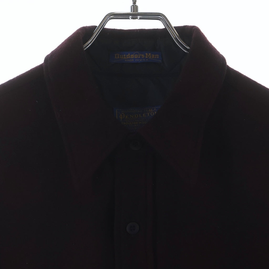 PENDLETON(ペンドルトン) 70S VINTAGE OUTDOORS MAN L/S WOOL OMBRE CHECK SHIRT ヴィンテージ USA製 オンブレチェック柄 長袖ウールシャツ レッド